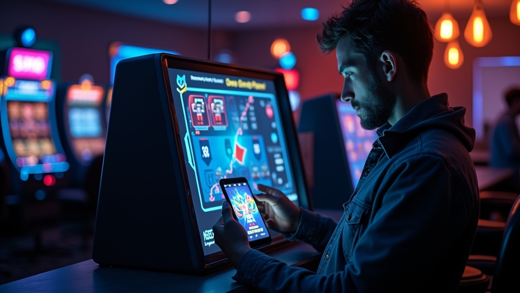 Pantalla demo de Aviator en un móvil dentro de un ambiente de casino oscuro